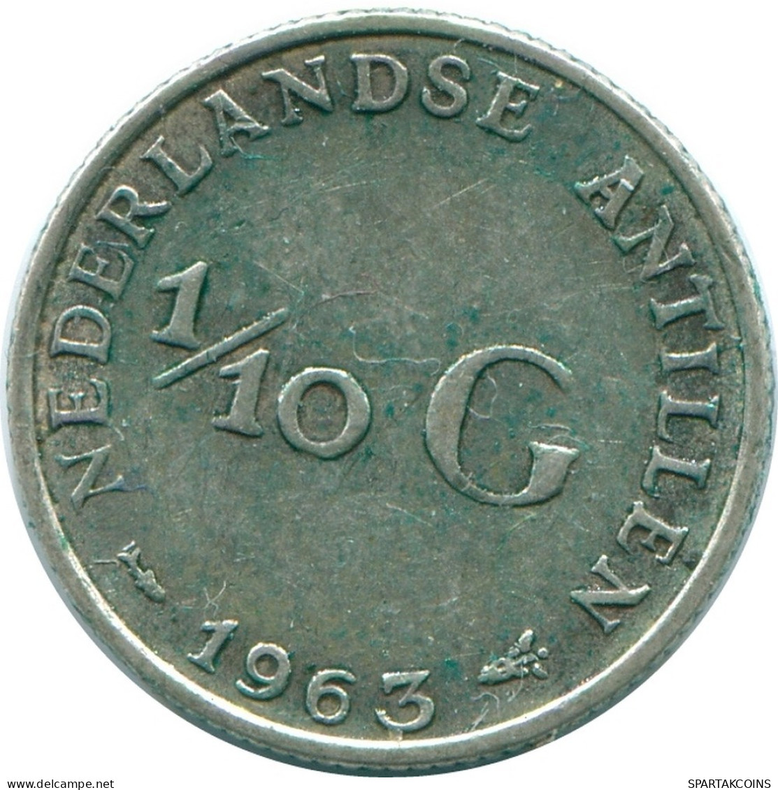 1/10 GULDEN 1963 ANTILLAS NEERLANDESAS PLATA Colonial Moneda #NL12641.3.E.A - Nederlandse Antillen