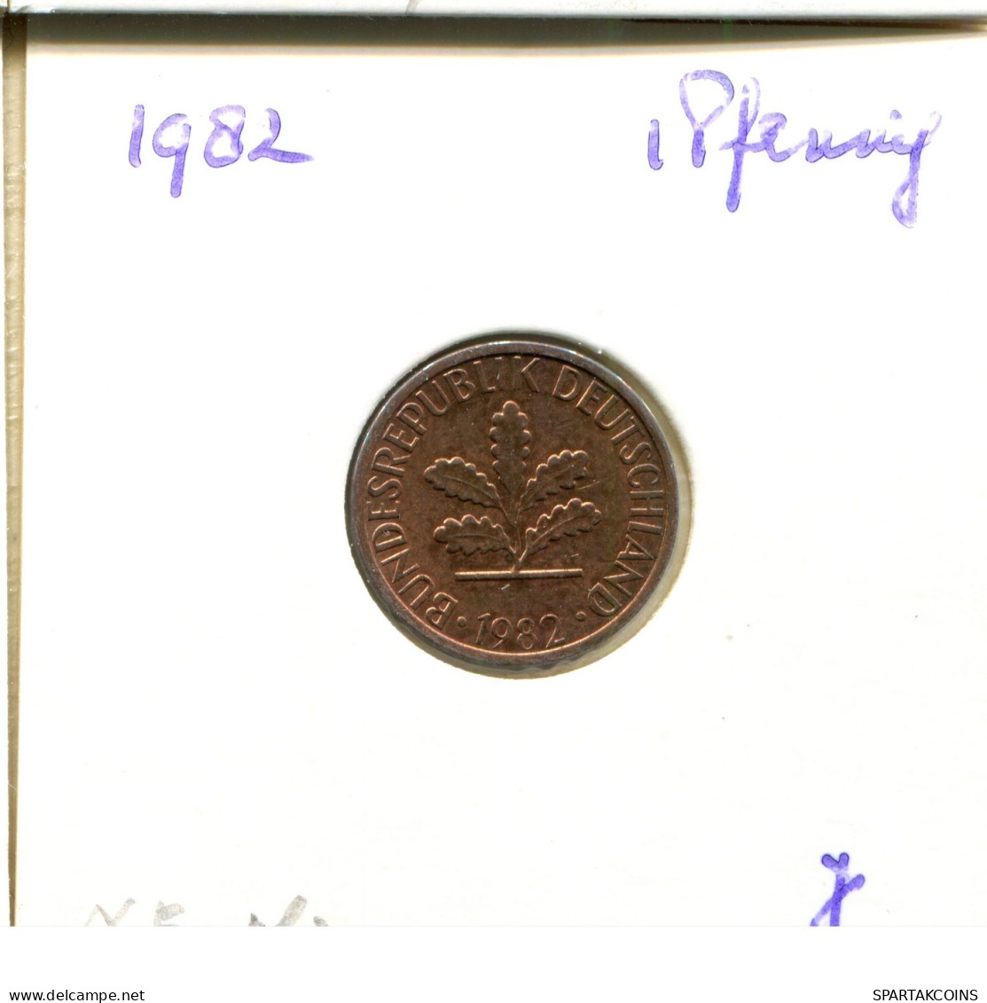 1 PFENNIG 1982 J WEST & UNIFIED GERMANY Coin #DB072.U.A - 1 Pfennig