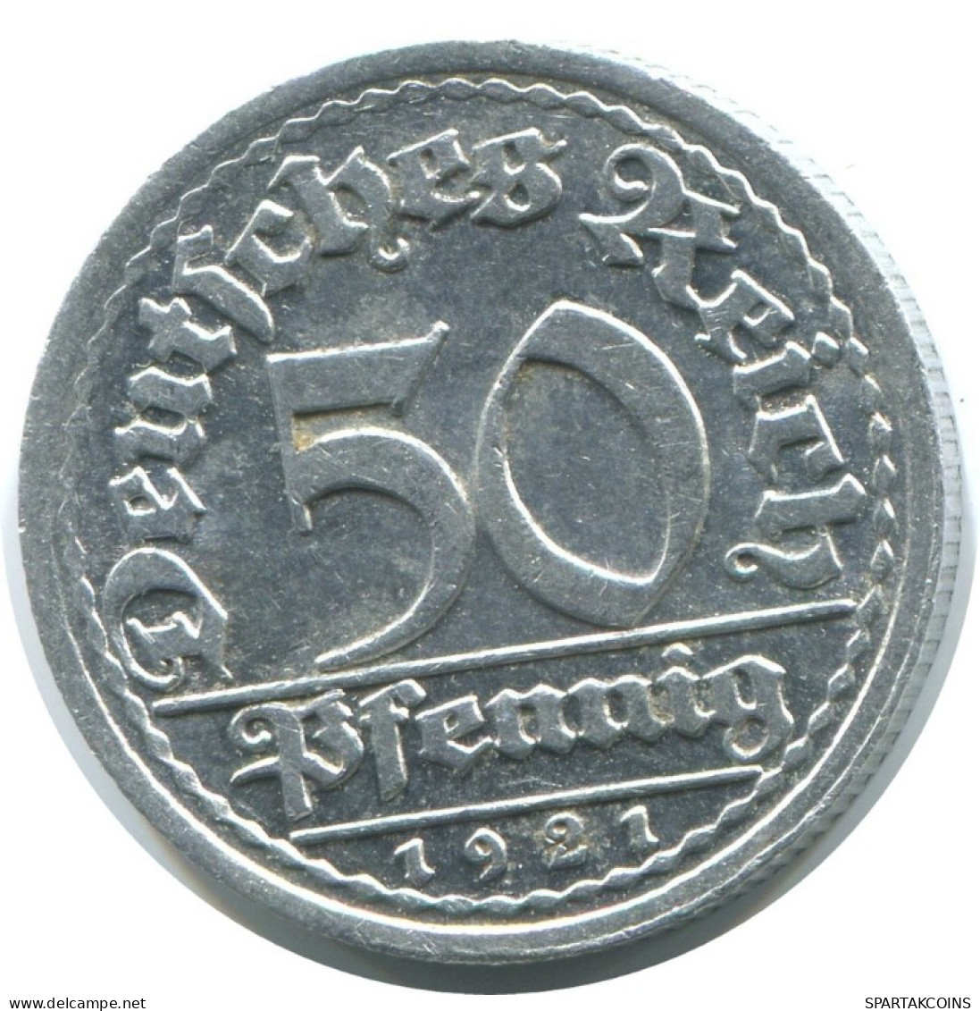 50 PFENNIG 1921 J GERMANY Coin #AE421.U.A - 50 Renten- & 50 Reichspfennig