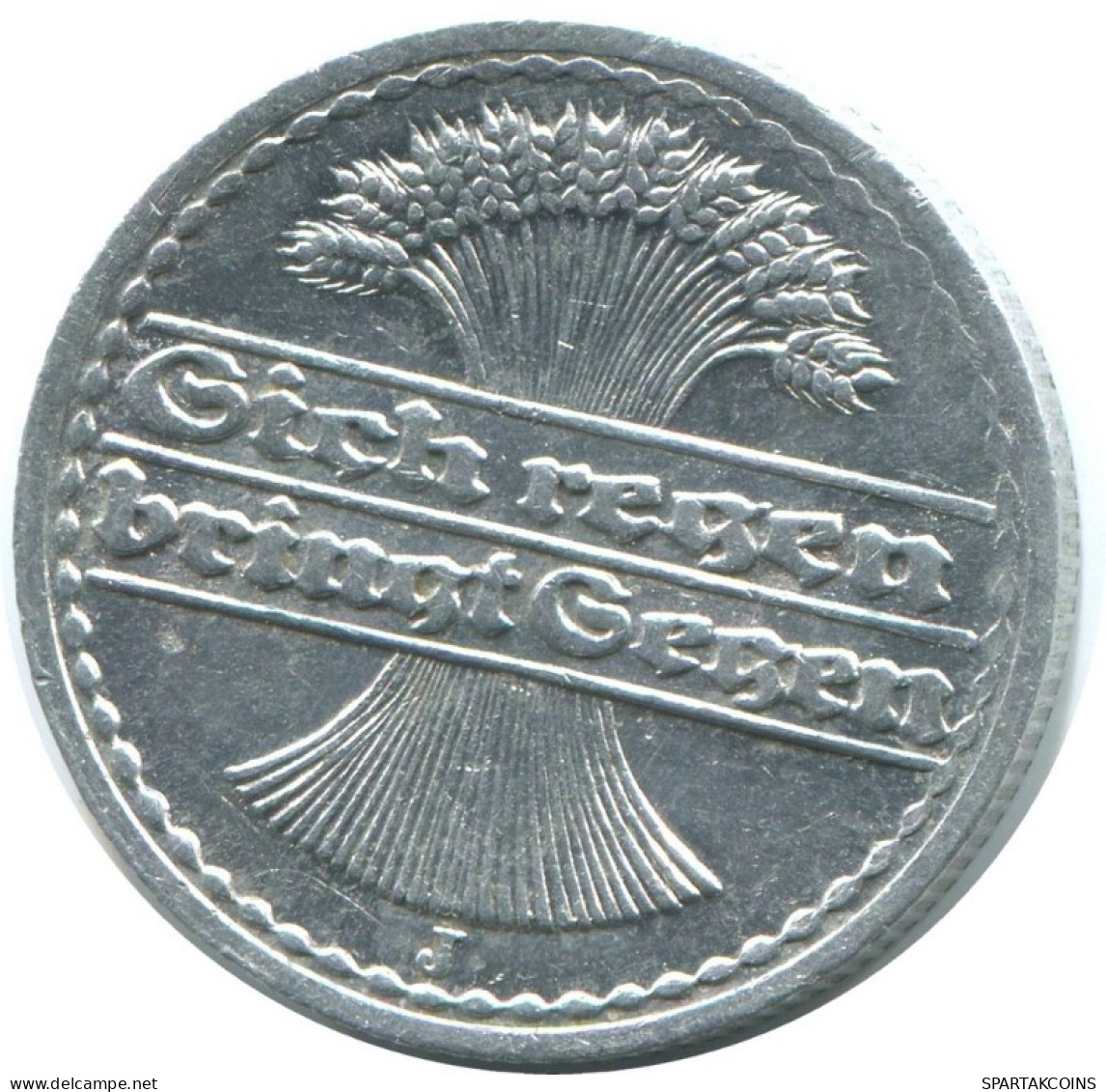 50 PFENNIG 1921 J GERMANY Coin #AE421.U.A - 50 Renten- & 50 Reichspfennig