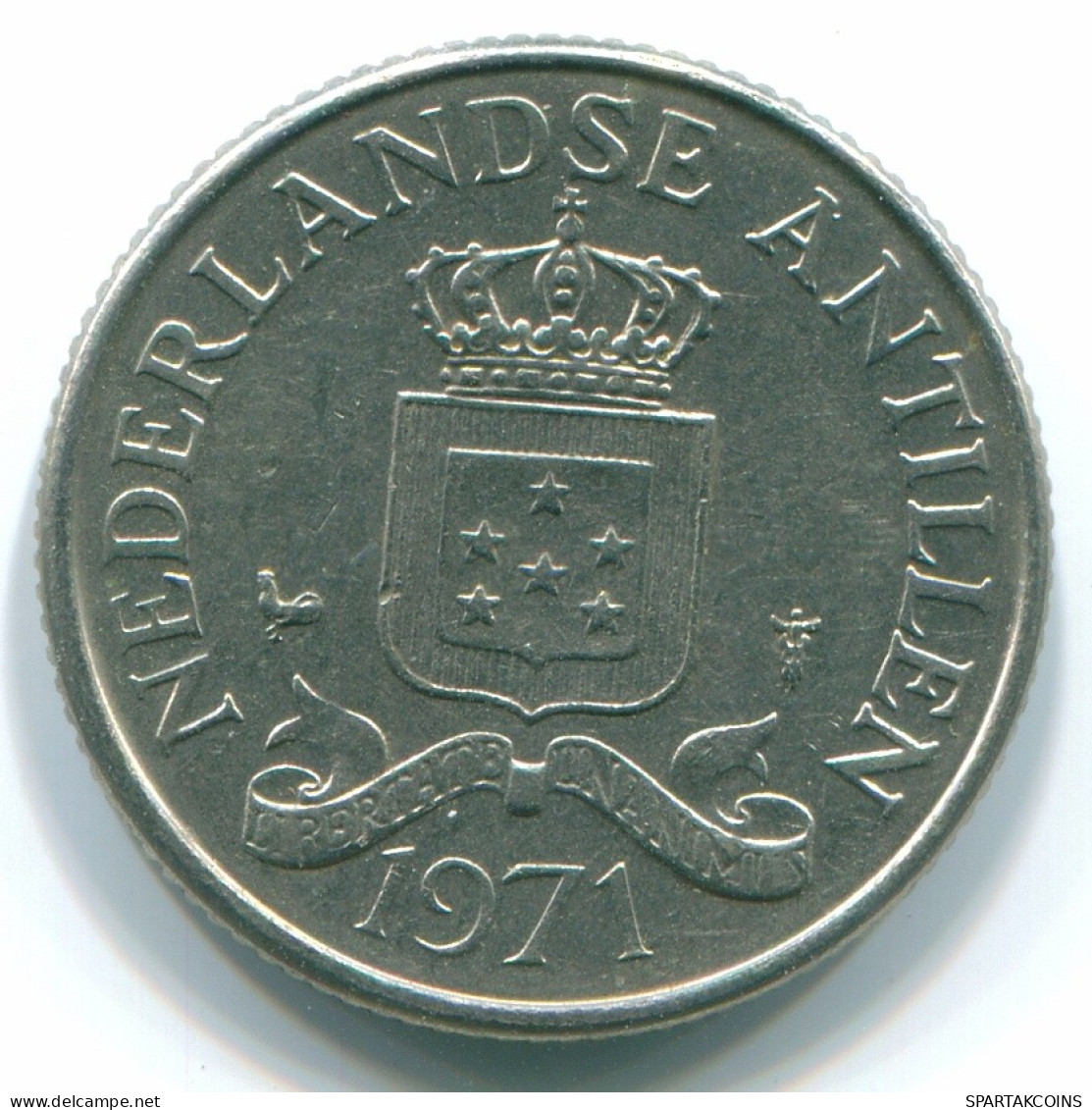 25 CENTS 1971 NIEDERLÄNDISCHE ANTILLEN Nickel Koloniale Münze #S11529.D.A - Antilles Néerlandaises