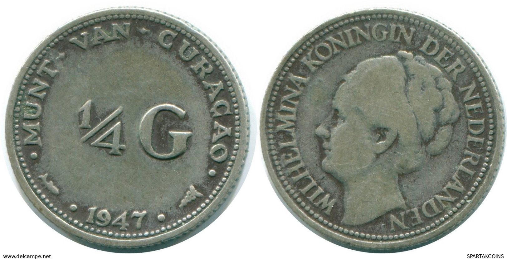 1/4 GULDEN 1947 CURACAO NEERLANDÉS NETHERLANDS PLATA Colonial #NL10823.4.E.A - Curacao