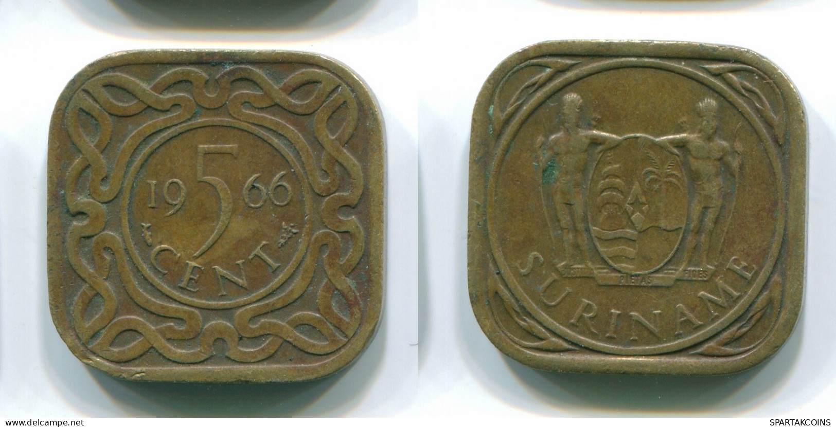 5 CENTS 1966 SURINAM NIEDERLANDE Nickel-Brass Koloniale Münze #S12768.D.A - Surinam 1975 - ...