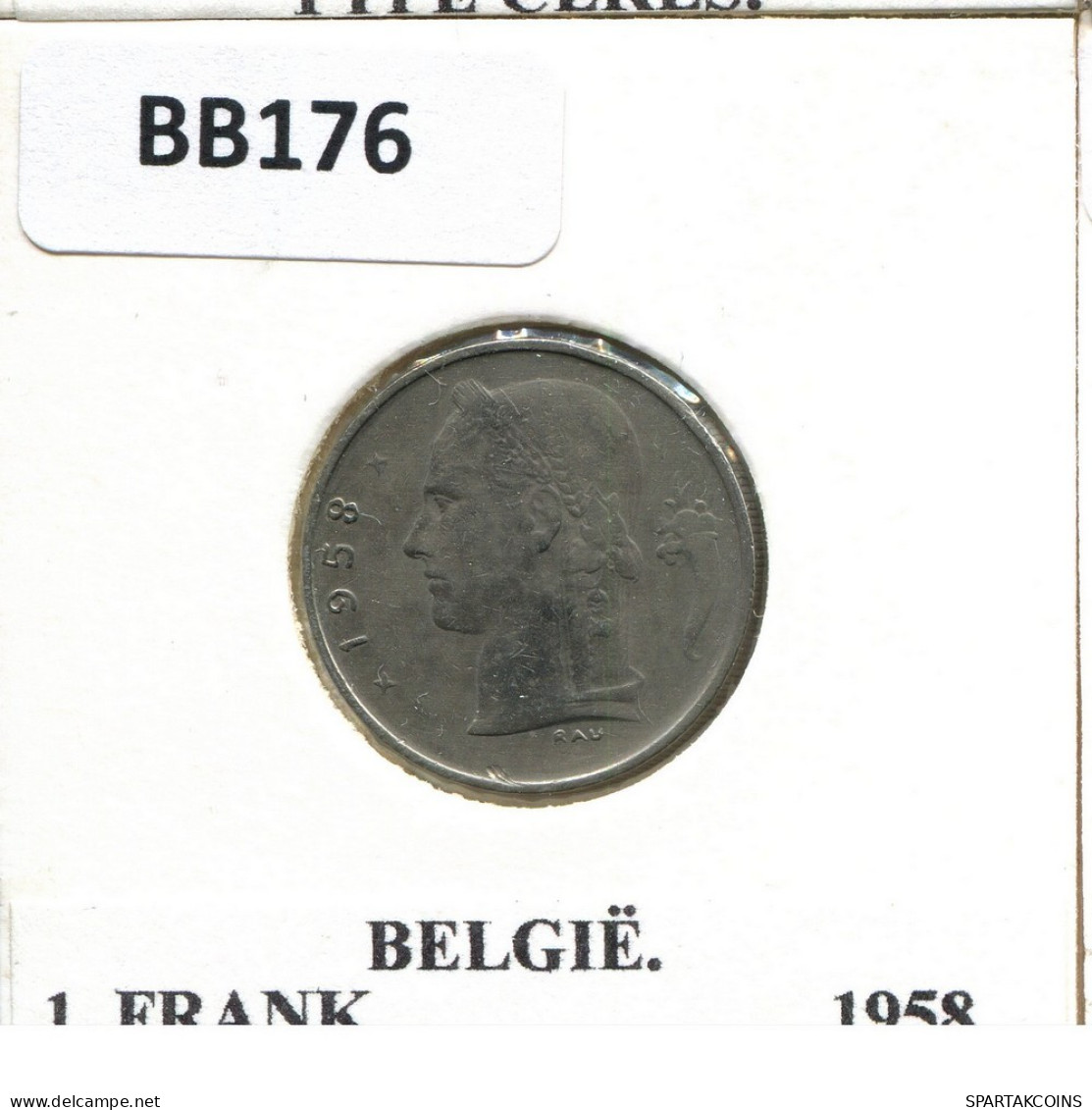 1 FRANC 1958 DUTCH Text BELGIQUE BELGIUM Pièce #BB176.F.A - 1 Franc