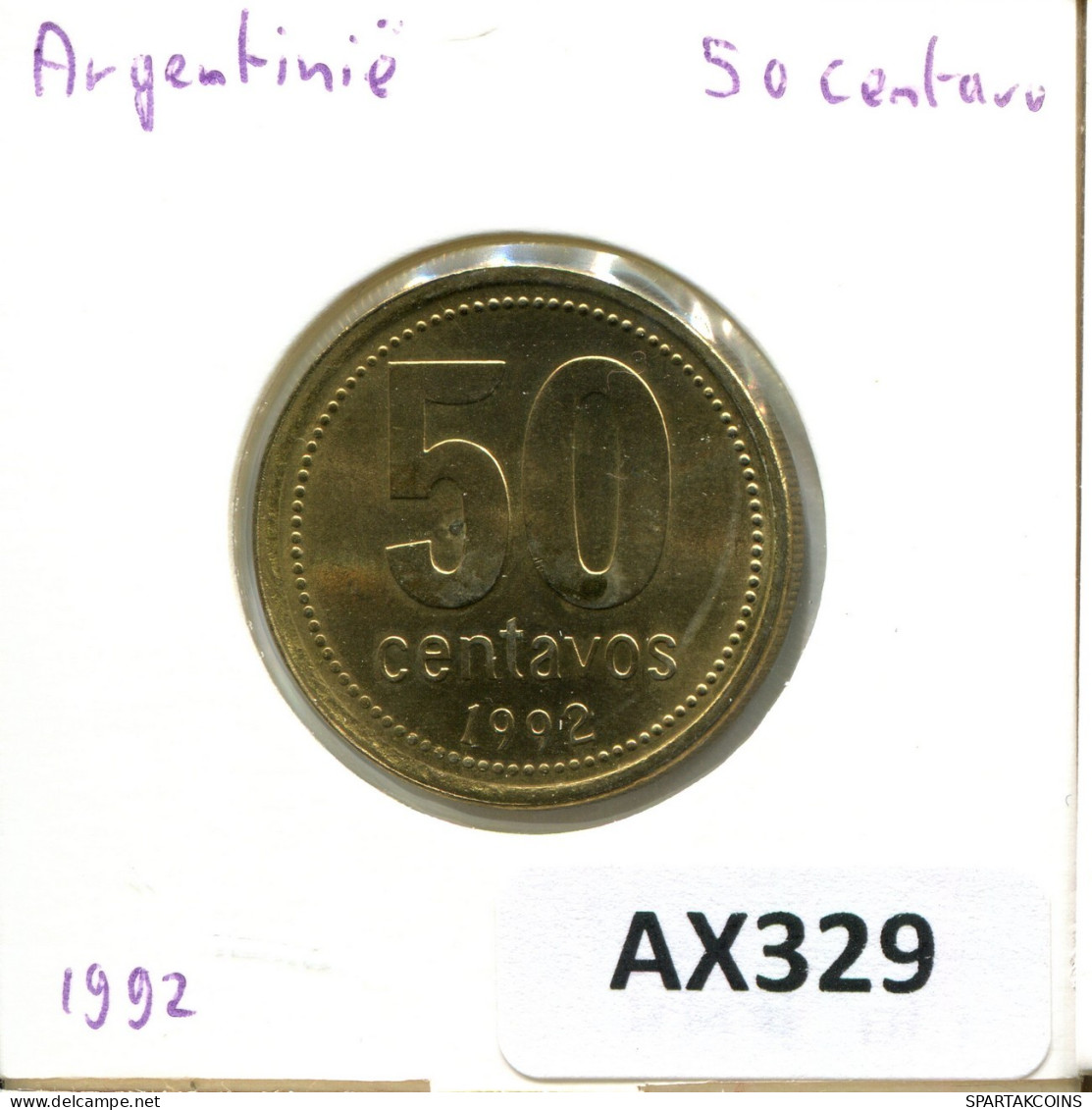 50 CENTAVOS 1992 ARGENTINIEN ARGENTINA Münze #AX329.D.A - Argentine