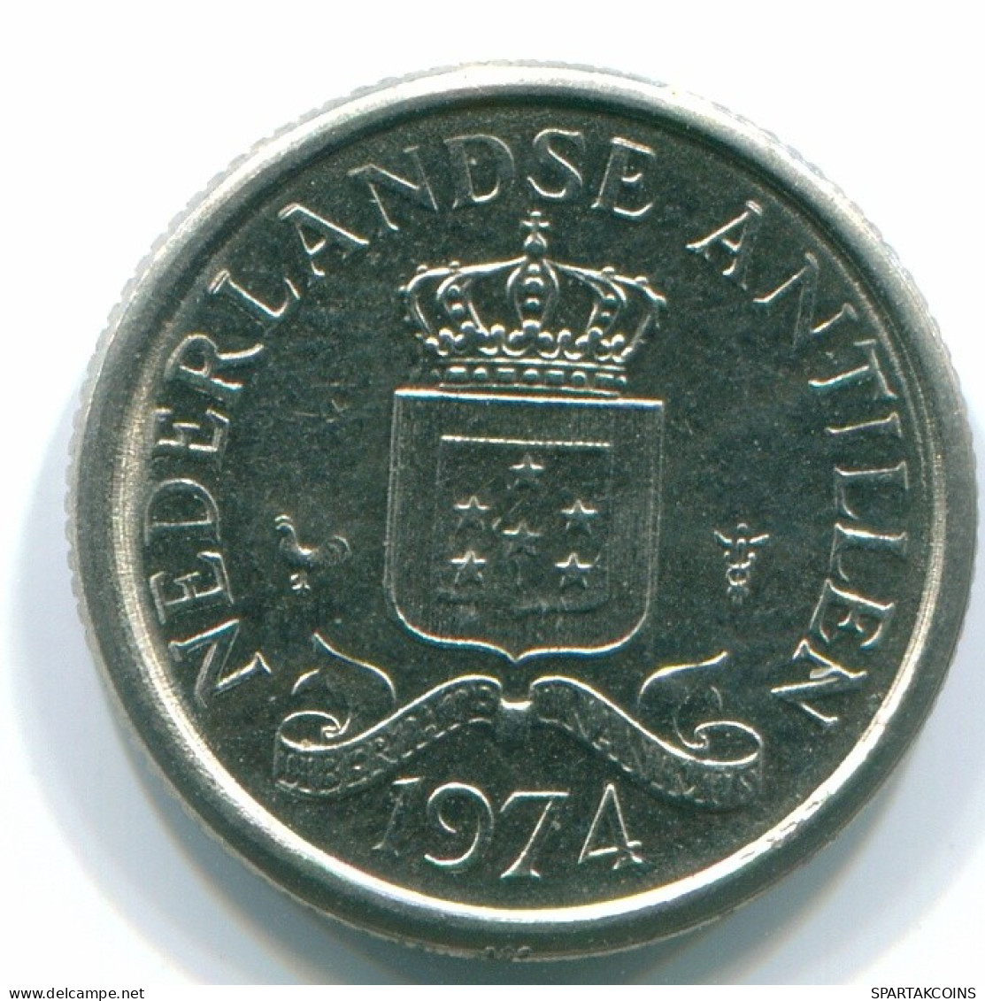 10 CENTS 1974 ANTILLES NÉERLANDAISES Nickel Colonial Pièce #S13523.F.A - Netherlands Antilles