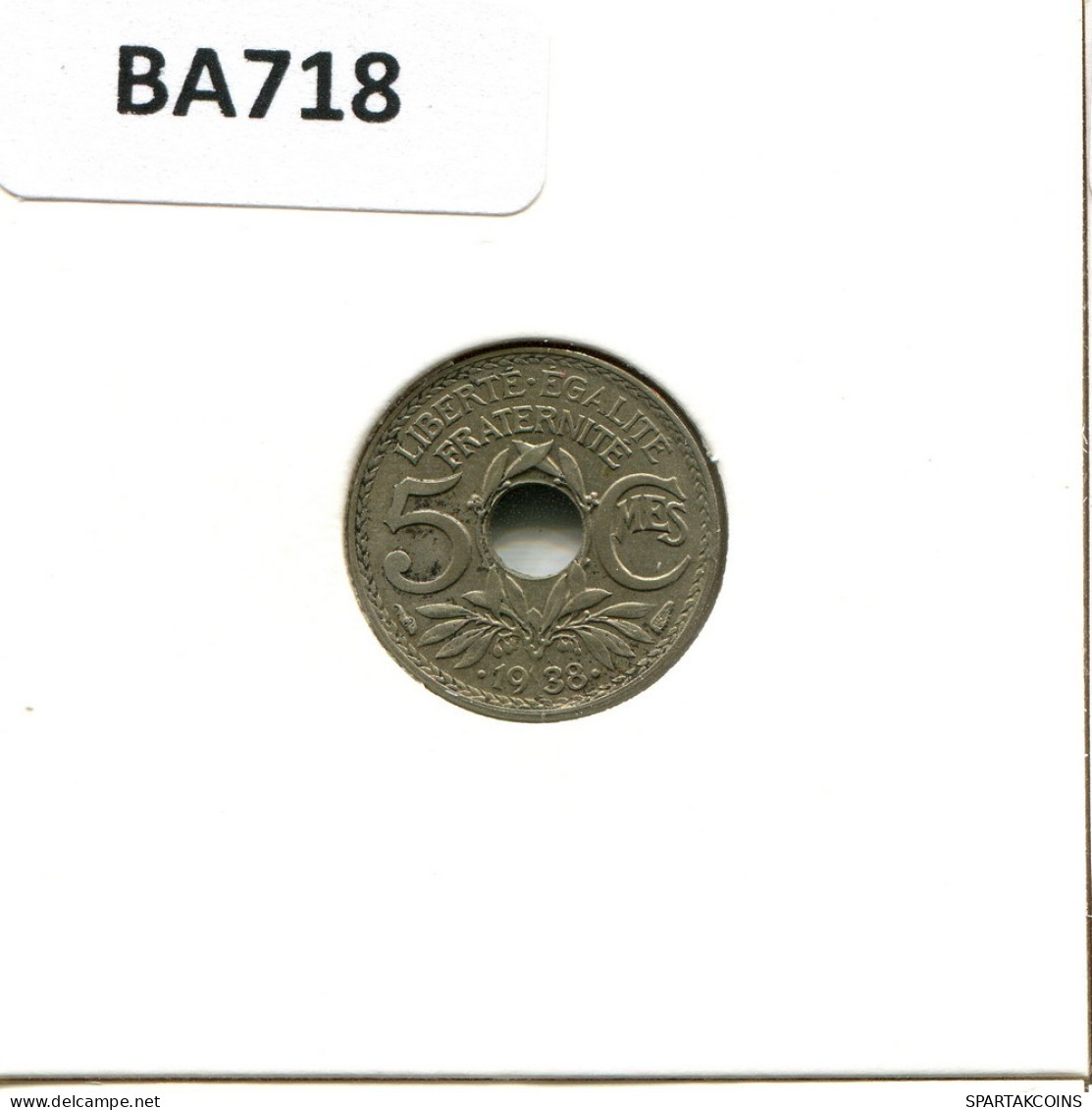 5 CENTIMES 1938 FRANCIA FRANCE Moneda #BA718.E.A - 5 Centimes