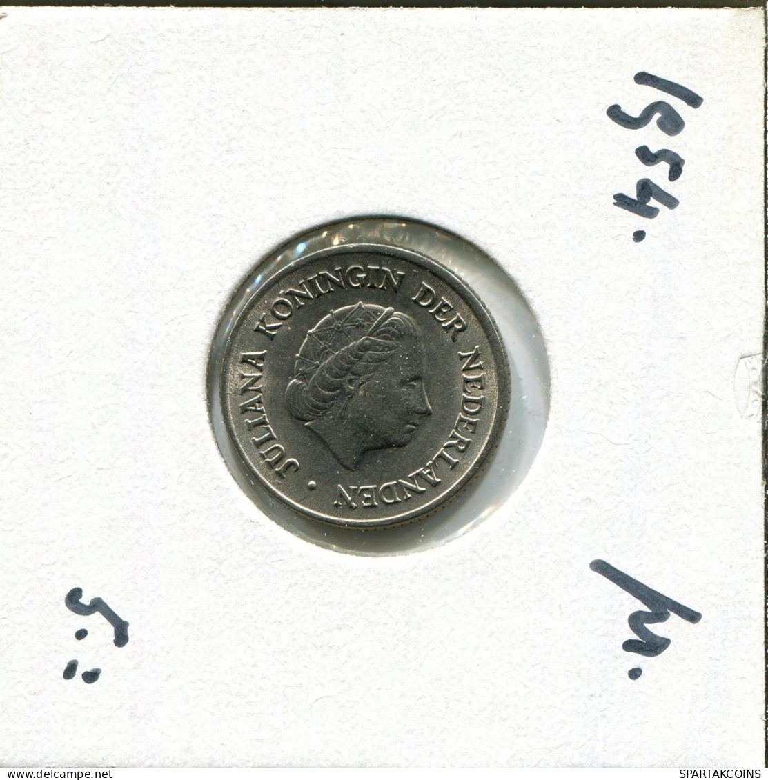 25 CENTS 1954 NEERLANDÉS NETHERLANDS Moneda #AU526.E.A - 1948-1980: Juliana