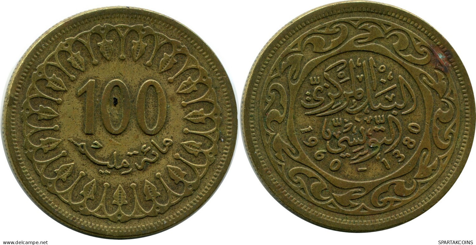100 MILLIMES 1960 TUNESIEN TUNISIA Islamisch Münze #AP229.D.A - Tunisie