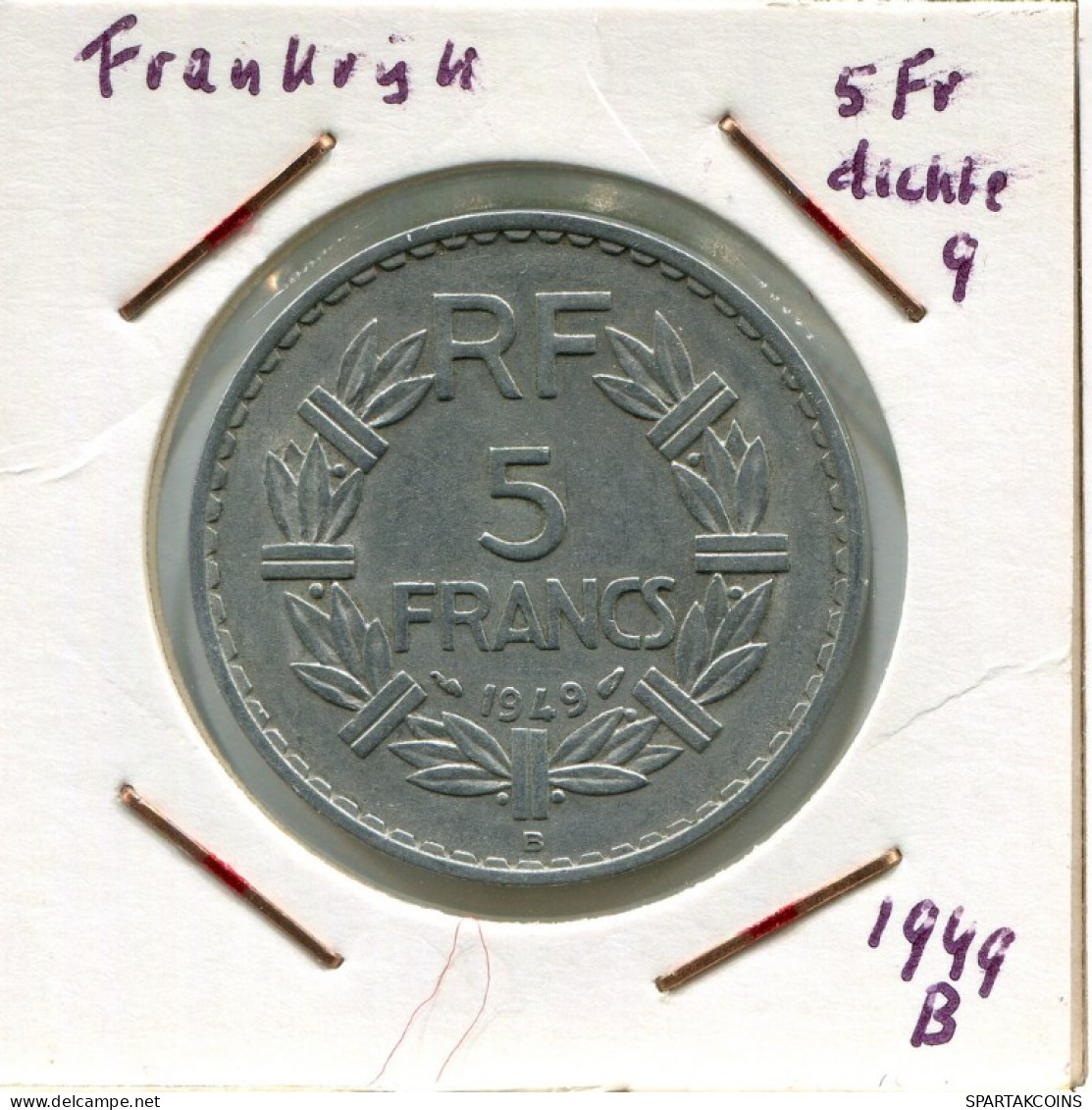 5 FRANCS 1949 B FRANCE Pièce Française #AM629.F.A - 5 Francs