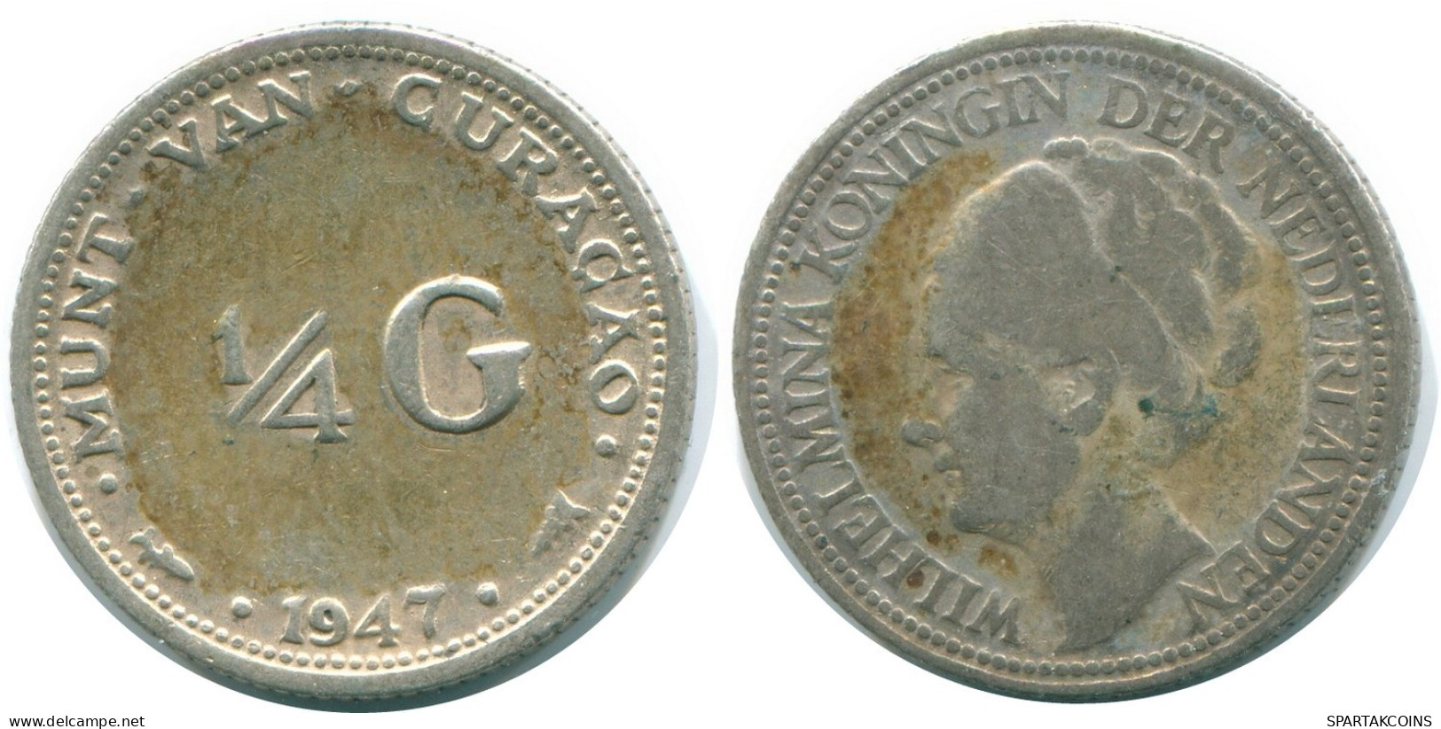 1/4 GULDEN 1947 CURACAO NEERLANDÉS NETHERLANDS PLATA Colonial #NL10777.4.E.A - Curaçao