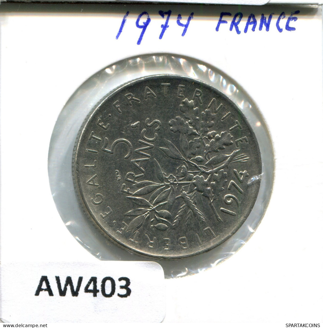 5 FRANCS 1974 FRANCE Coin #AW403.U.A - 5 Francs