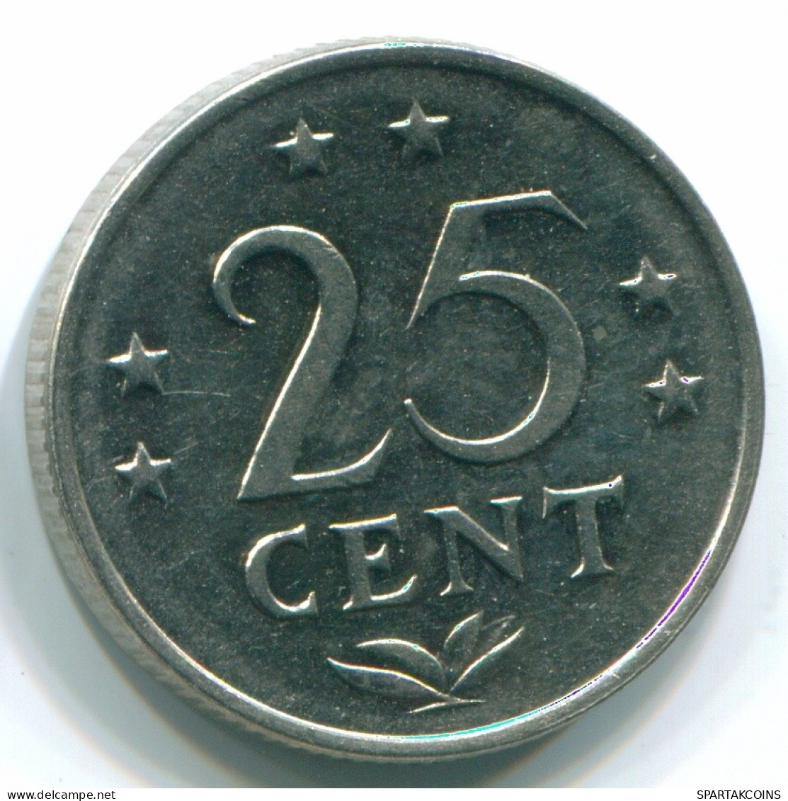 25 CENTS 1971 NETHERLANDS ANTILLES Nickel Colonial Coin #S11482.U.A - Nederlandse Antillen
