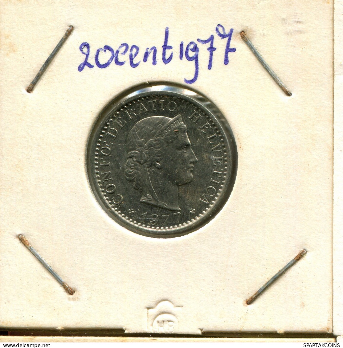 20 RAPPEN 1977 SUIZA SWITZERLAND Moneda #AY002.3.E.A - Autres & Non Classés