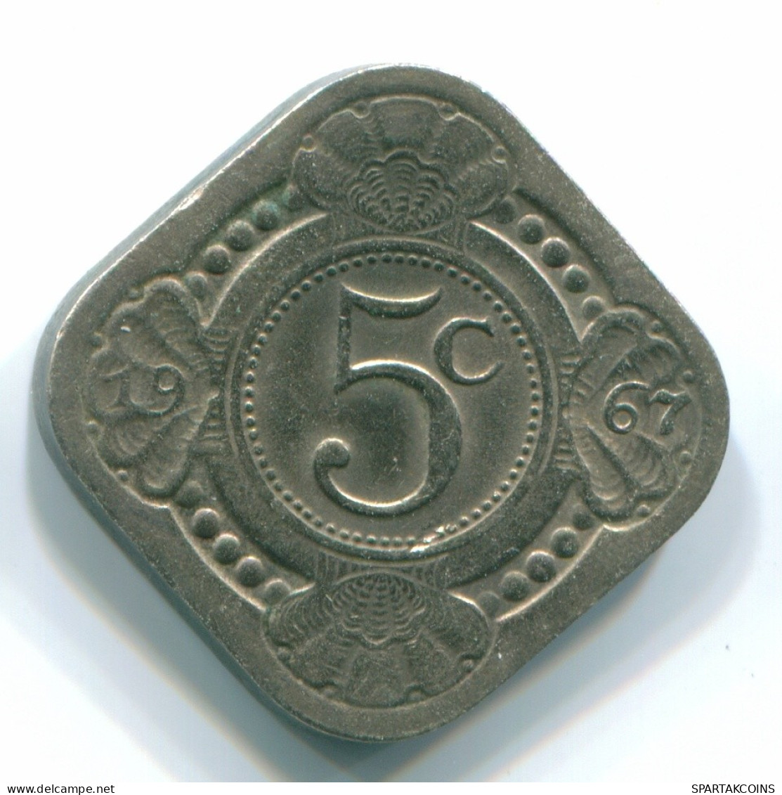 5 CENTS 1967 ANTILLES NÉERLANDAISES Nickel Colonial Pièce #S12478.F.A - Niederländische Antillen