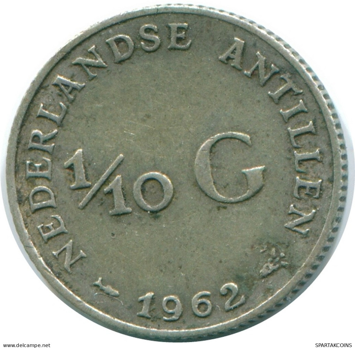 1/10 GULDEN 1962 NIEDERLÄNDISCHE ANTILLEN SILBER Koloniale Münze #NL12436.3.D.A - Niederländische Antillen