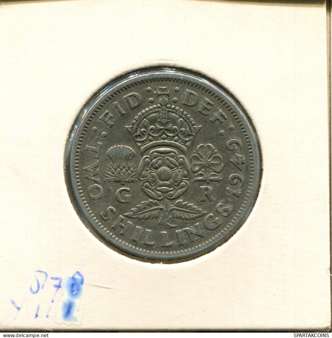 2 SHILLING 1949 UK GREAT BRITAIN Coin #AR361.U.A - J. 1 Florin / 2 Schillings