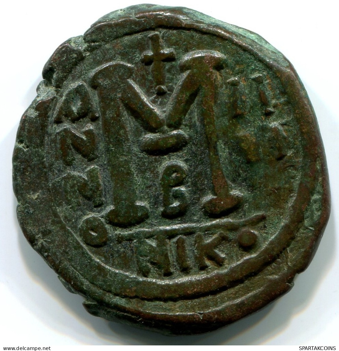 JUSTINII And SOPHIA AE Follis Thessalonica 527 AD Large M NIKO #ANC12424.75.D.A - Byzantines