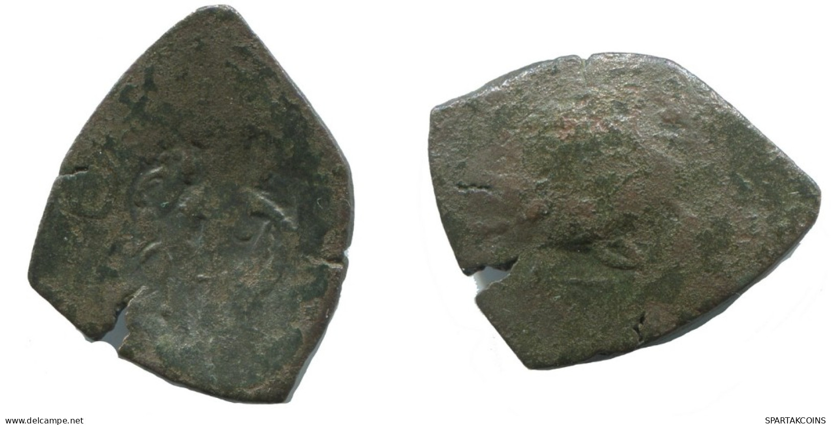 Auténtico Original Antiguo BYZANTINE IMPERIO Trachy Moneda 1.2g/18mm #AG707.4.E.A - Byzantine