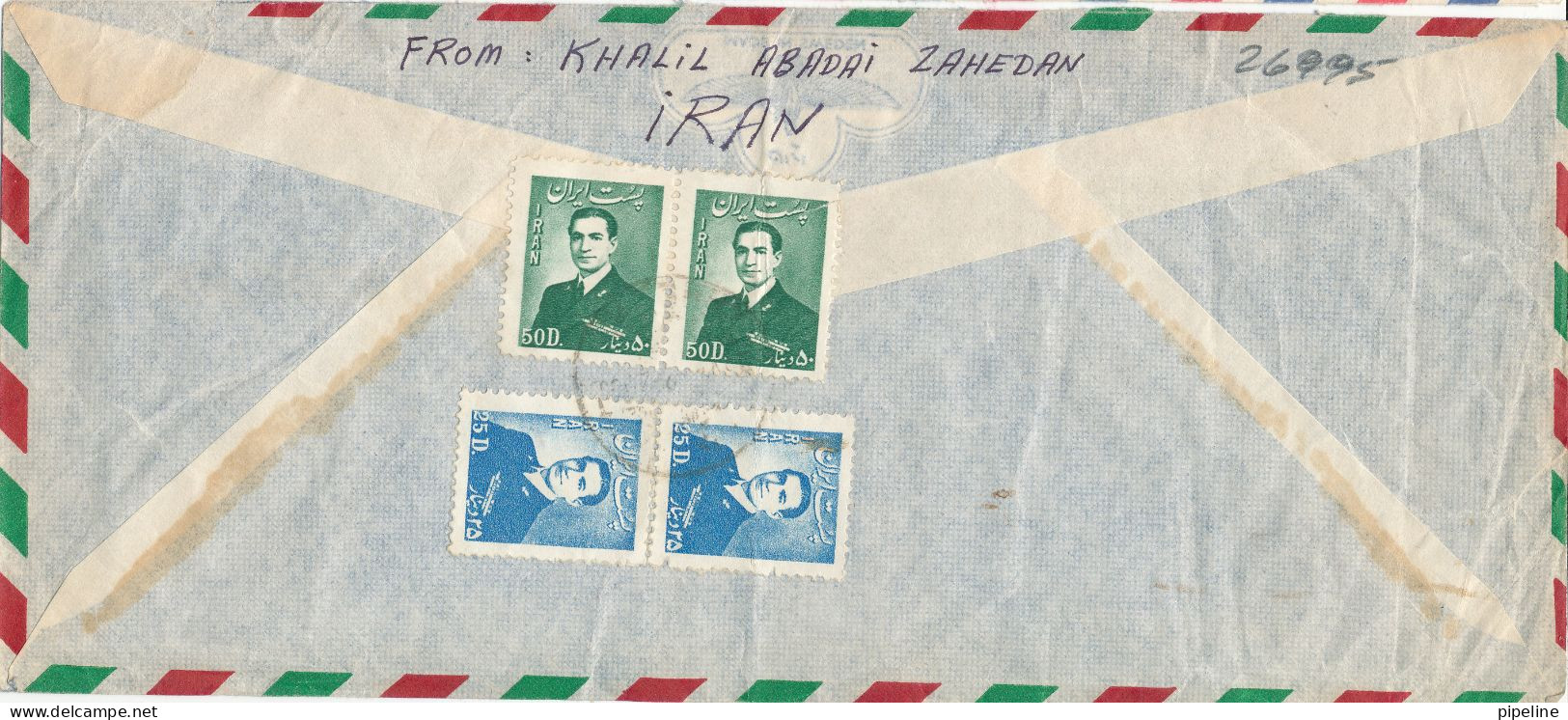 Iran Air Mail Cover Sent To Austria (light Bended Cover) All The Stamps On The Backside Of The Cover - Iran