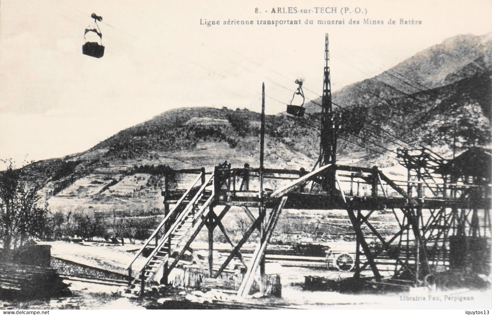 CPA. - [66] Pyrénées Orientales > Arles Sur Tech - Ligne Aérienne Transportant Du Minerai Des Mines De Batère - TBE - Andere & Zonder Classificatie