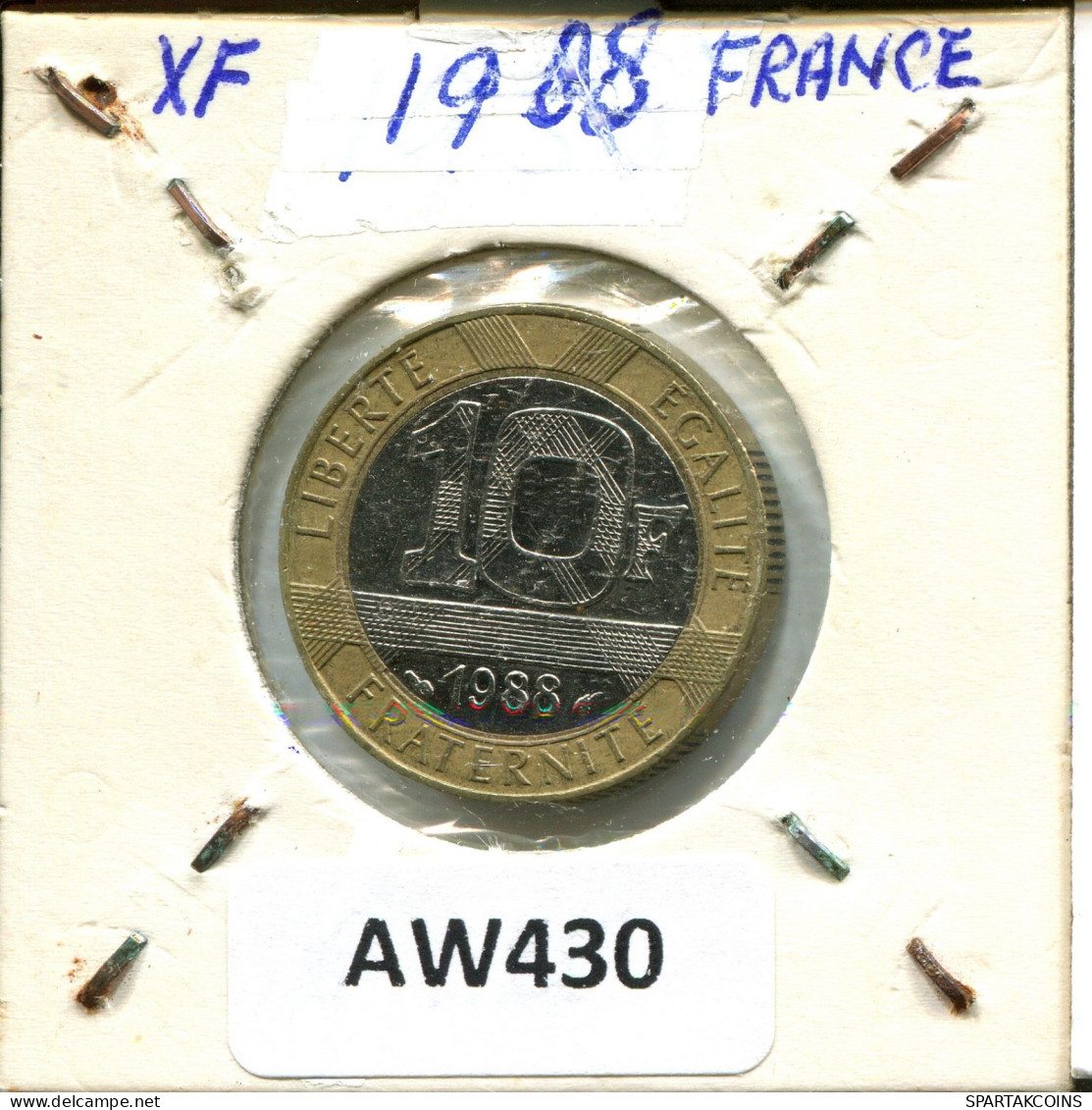 10 FRANCS 1988 FRANKREICH FRANCE Französisch Münze BIMETALLIC #AW430.D.A - 10 Francs
