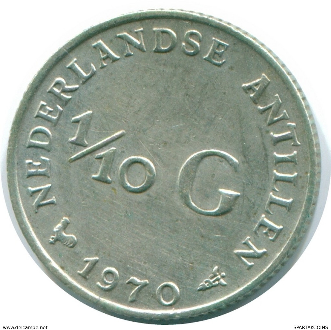 1/10 GULDEN 1970 ANTILLAS NEERLANDESAS PLATA Colonial Moneda #NL13045.3.E.A - Niederländische Antillen