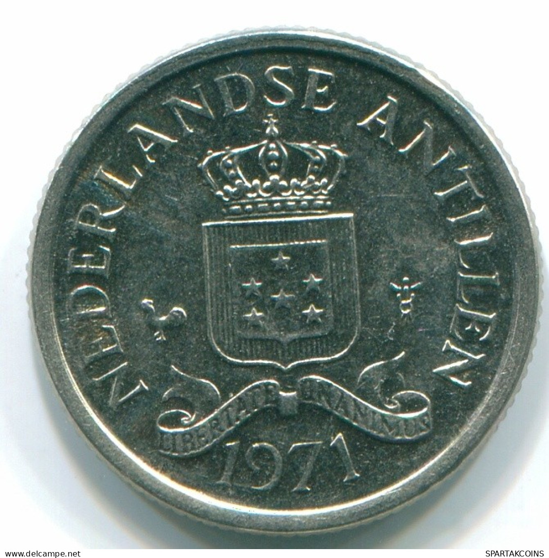 10 CENTS 1971 ANTILLES NÉERLANDAISES Nickel Colonial Pièce #S13402.F.A - Netherlands Antilles