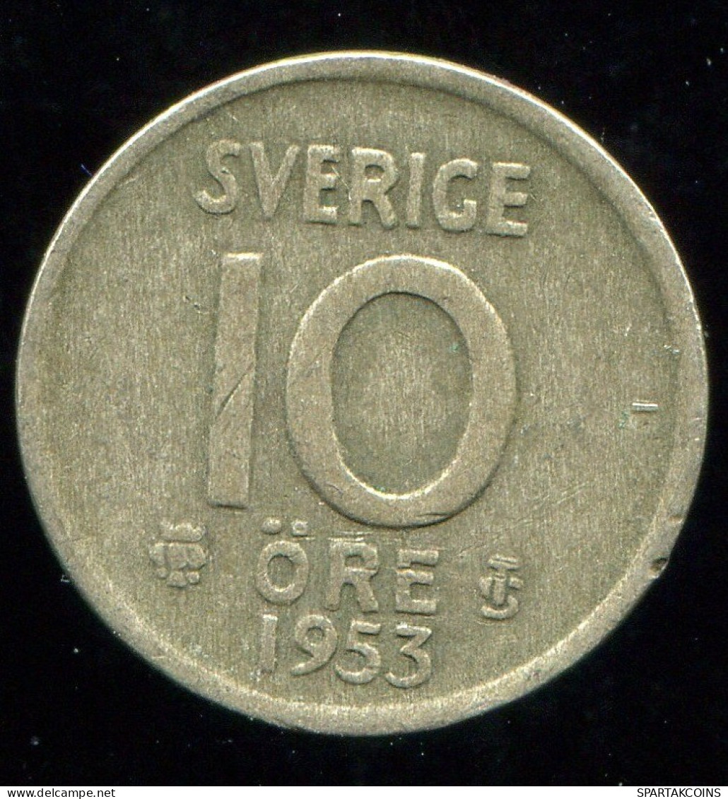 10 ORE 1953 SWEDEN SILVER Coin #W10464.2.U.A - Sweden