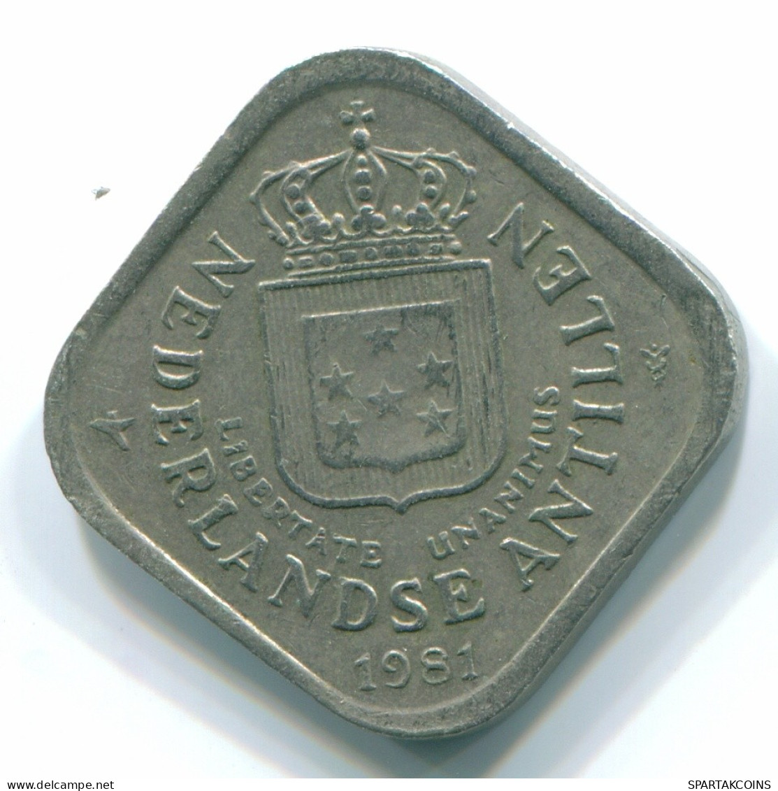 5 CENTS 1981 NETHERLANDS ANTILLES Nickel Colonial Coin #S12341.U.A - Niederländische Antillen