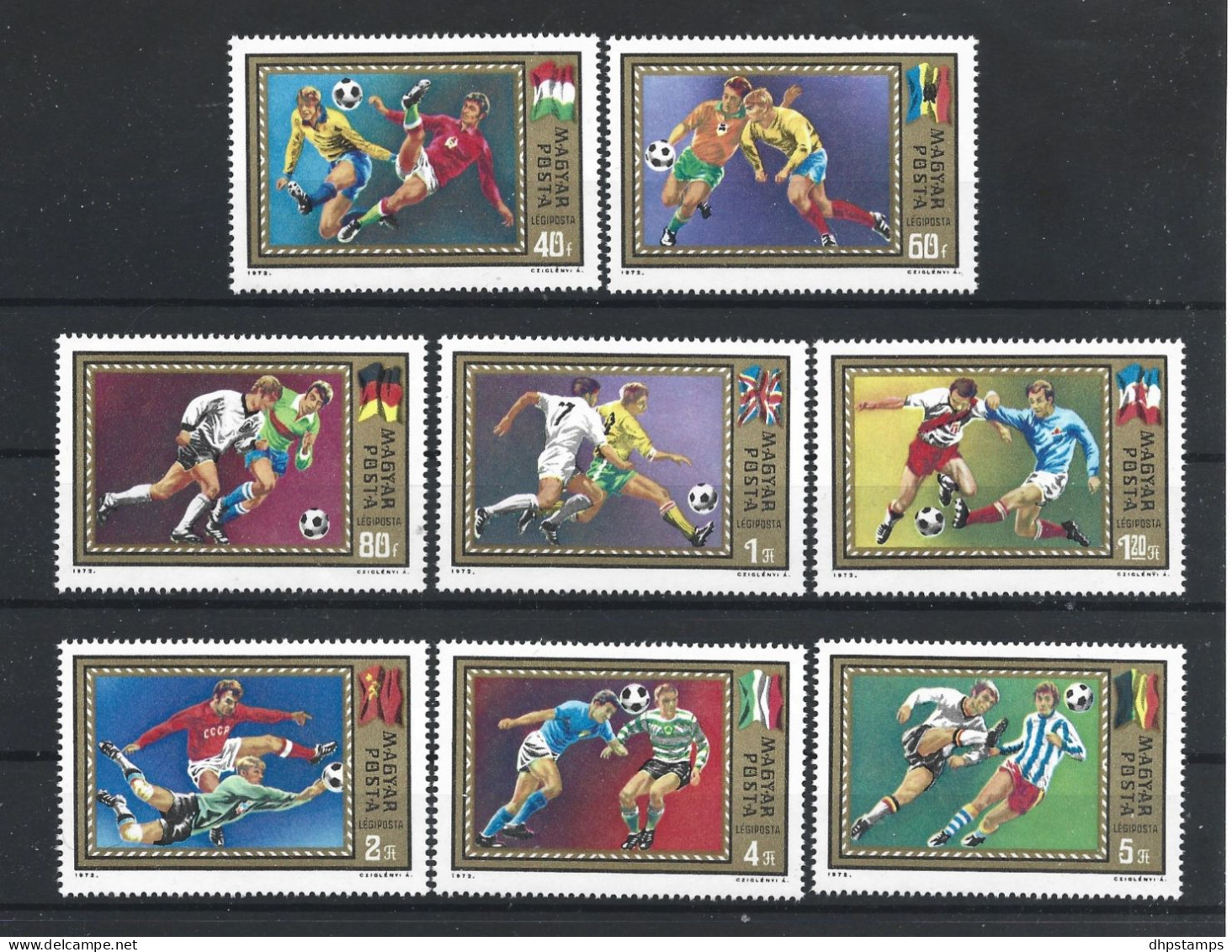 Hungary 1972 Euro Championship Football Y.T. A 345/352 ** - Unused Stamps