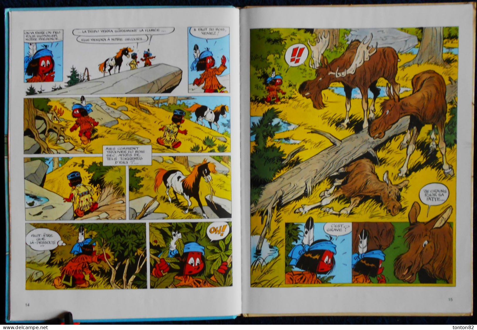 Derib + Job - YAKARI N° 9 - Les prisonniers de l'île - Casterman - (  1990 ) .