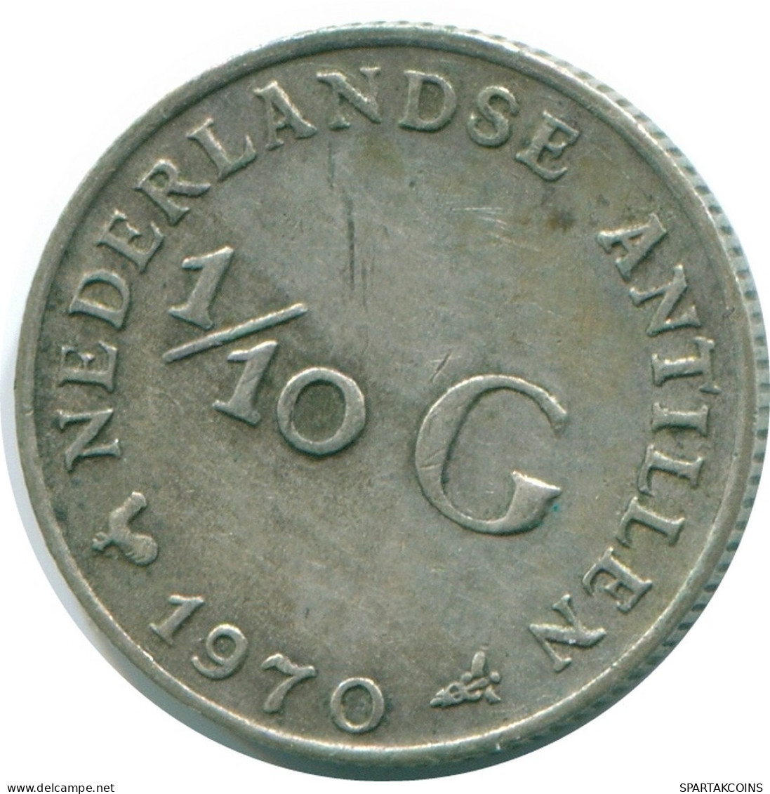 1/10 GULDEN 1970 NIEDERLÄNDISCHE ANTILLEN SILBER Koloniale Münze #NL13044.3.D.A - Niederländische Antillen