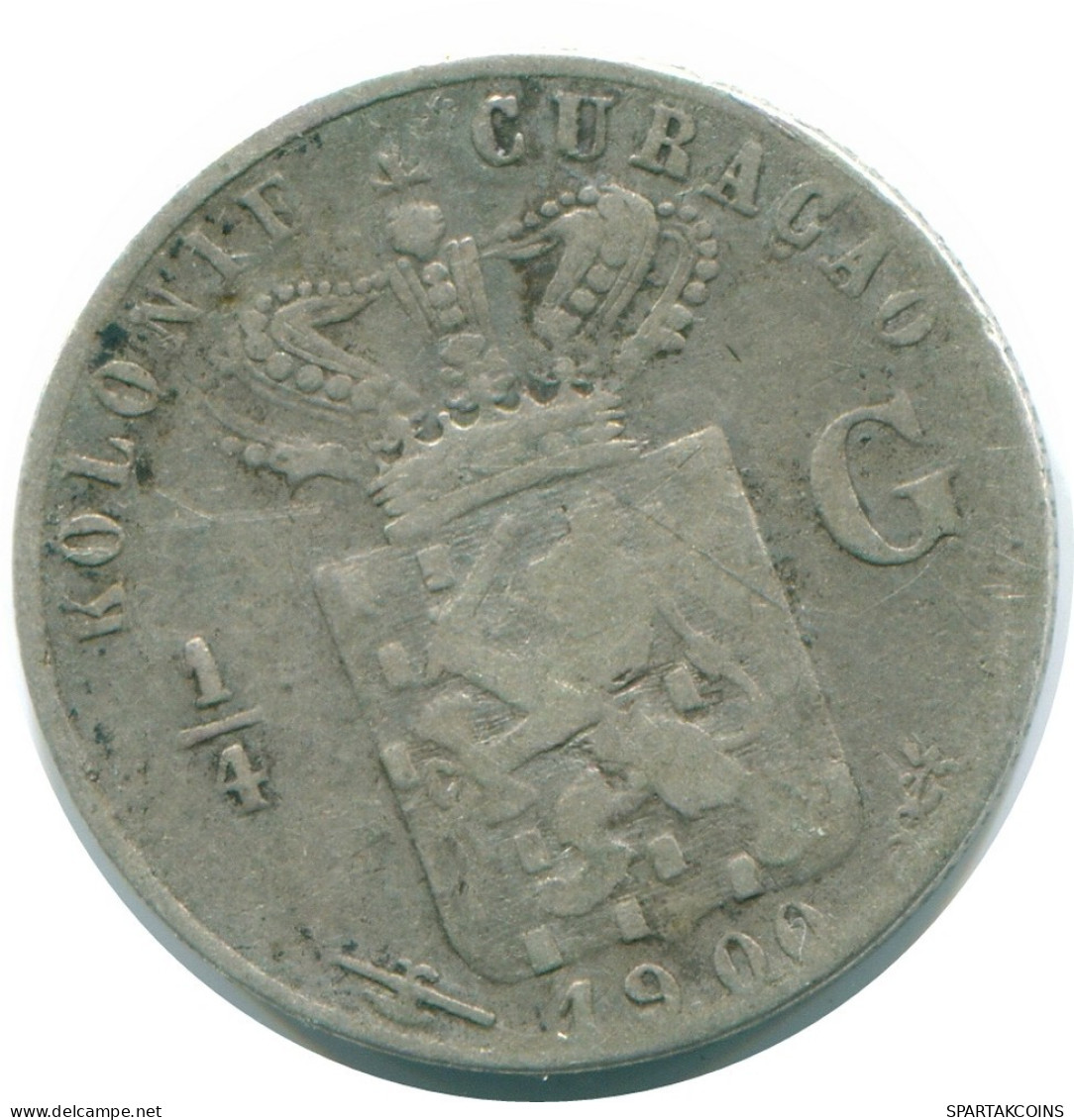 1/4 GULDEN 1900 CURACAO NÉERLANDAIS NETHERLANDS ARGENT Colonial Pièce #NL10464.4.F.A - Curaçao