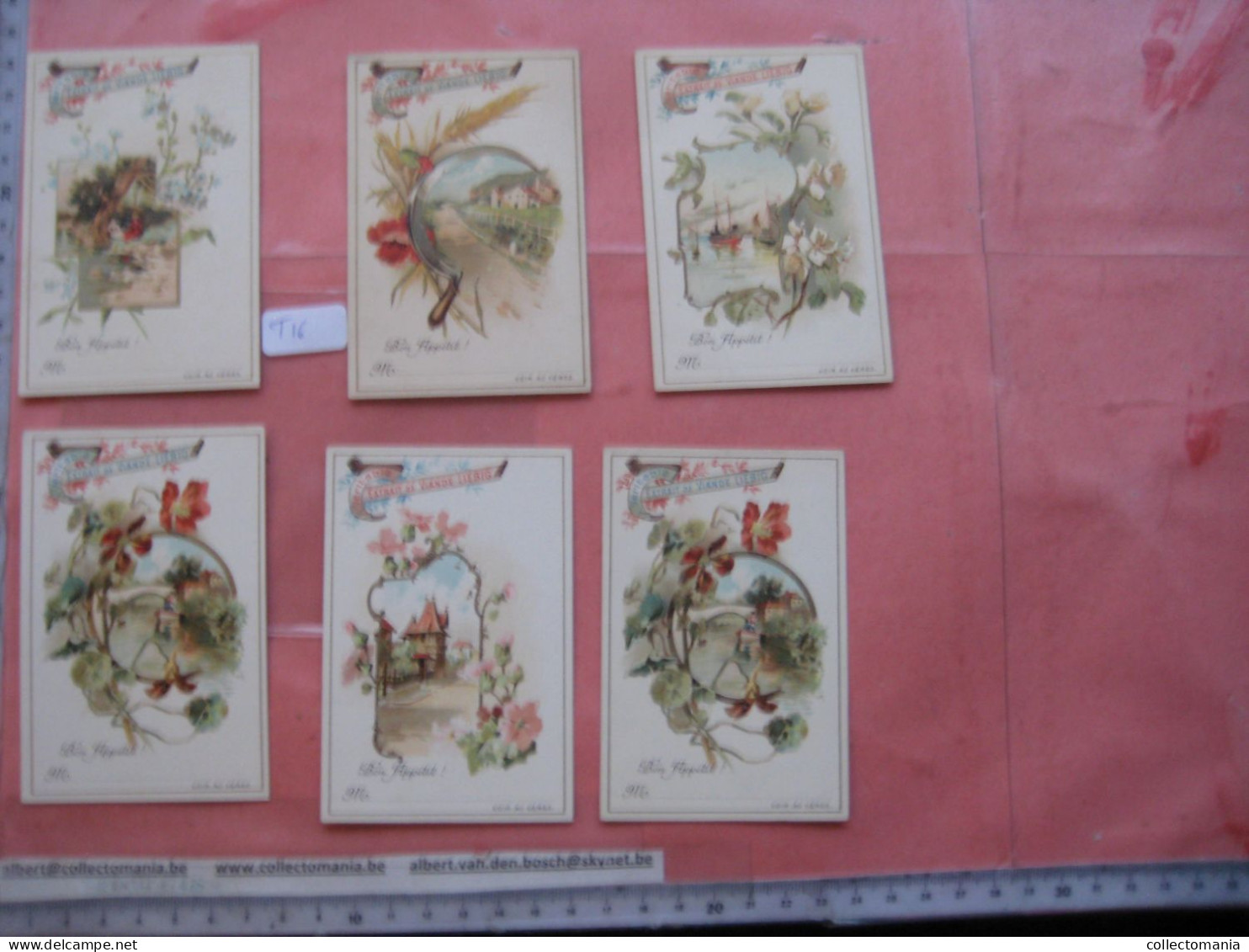 6 Cartes Chromos, 1898, Liebig Compagnie Complete Set  Tischkarten, Cartes De Table Nr 16 - Bonne Appetit - Liebig