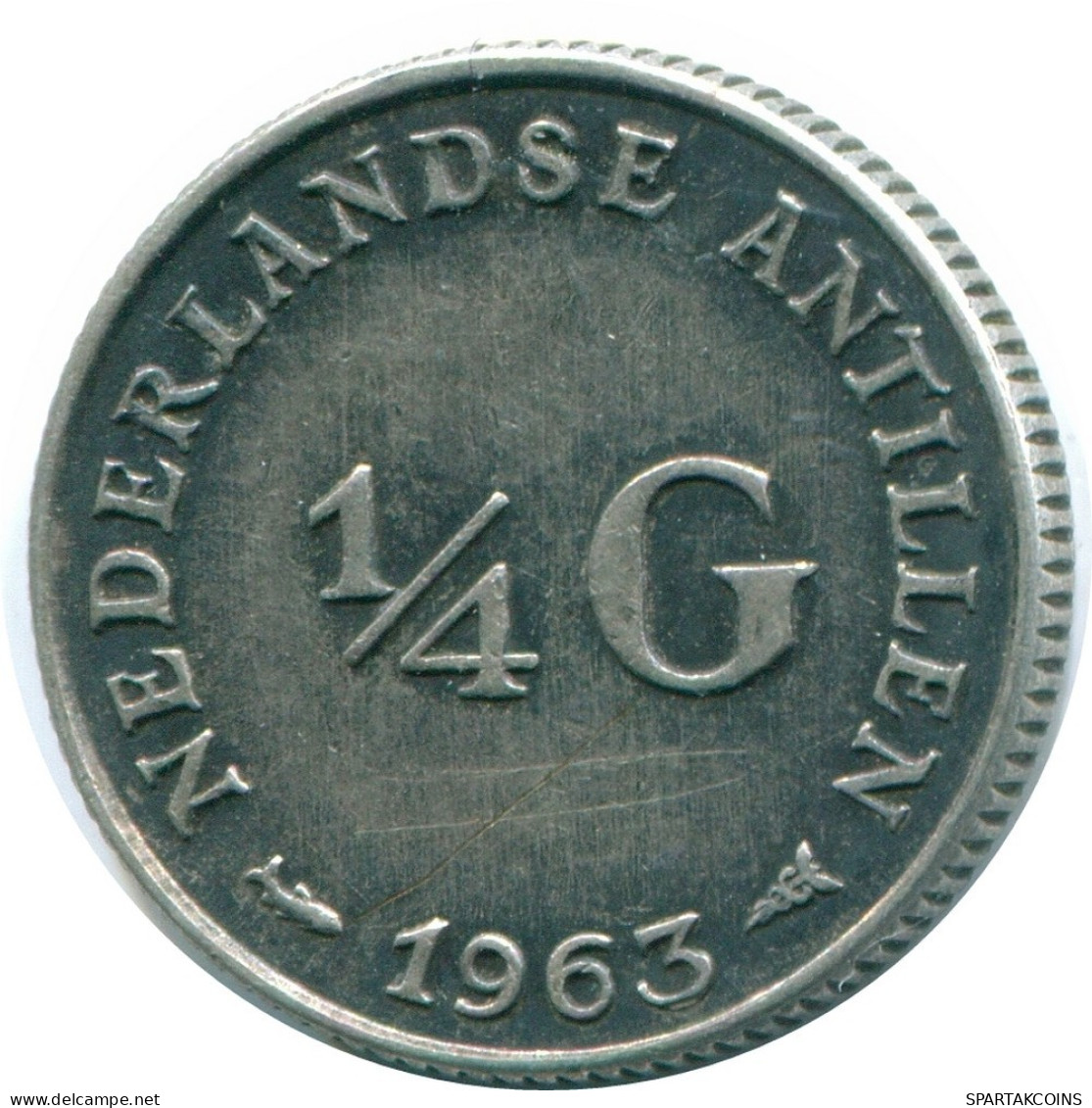 1/4 GULDEN 1963 ANTILLAS NEERLANDESAS PLATA Colonial Moneda #NL11227.4.E.A - Niederländische Antillen