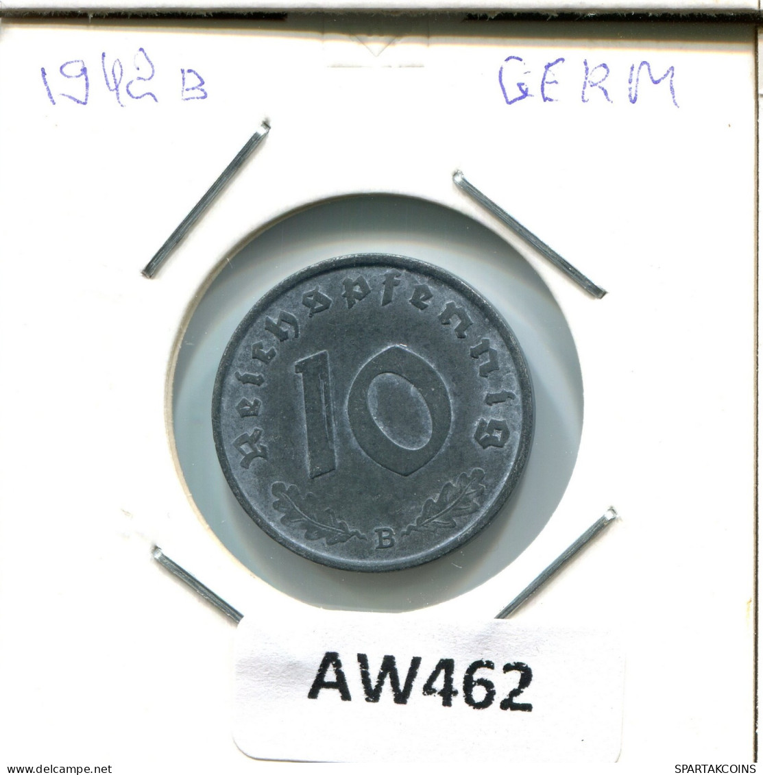 10 REISCHPFENNIG 1942 B GERMANY Coin #AW462.U.A - 10 Reichspfennig