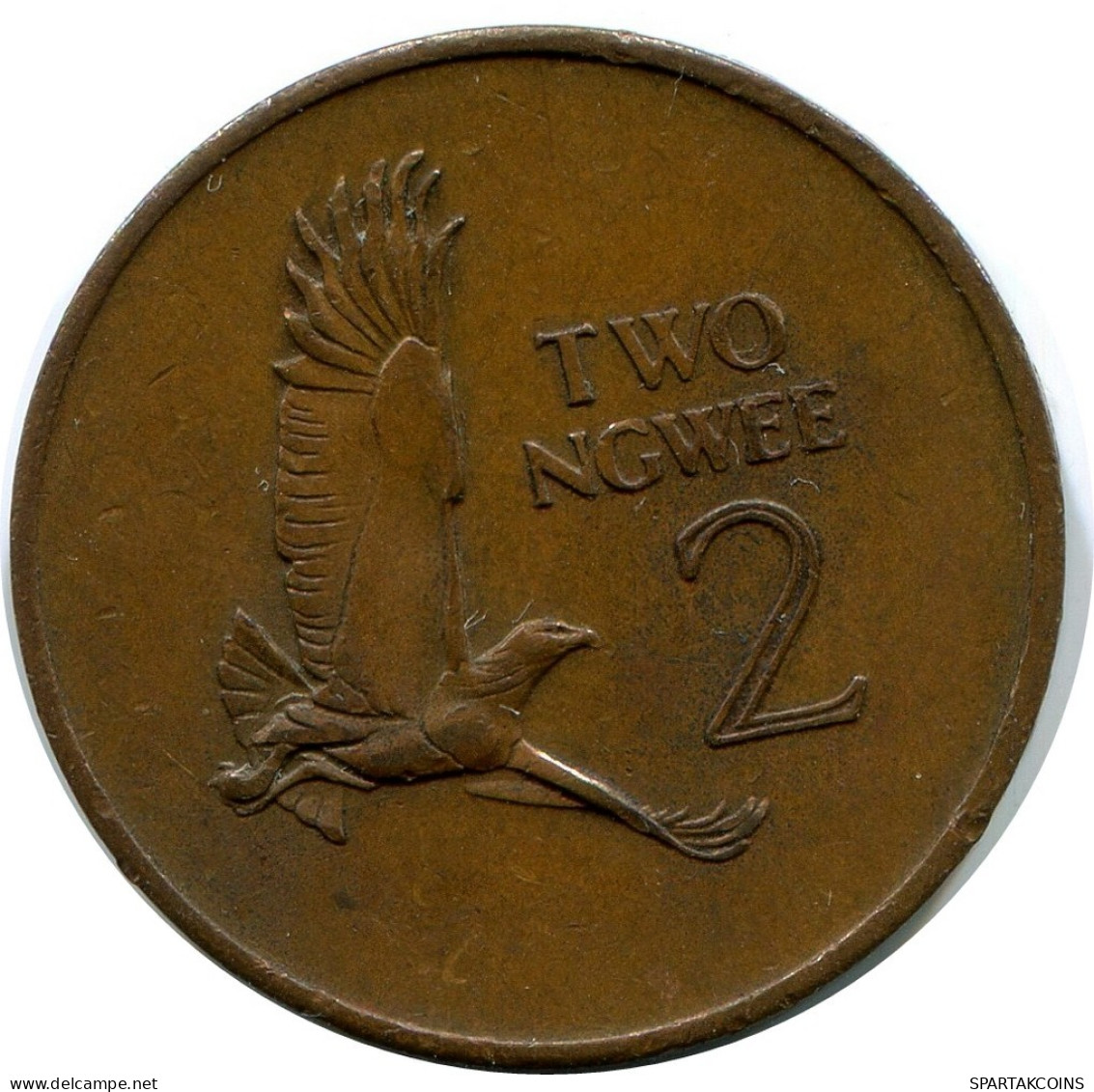 2 NGWEE 1968 ZAMBIE ZAMBIA Pièce #AP965.F.A - Zambie