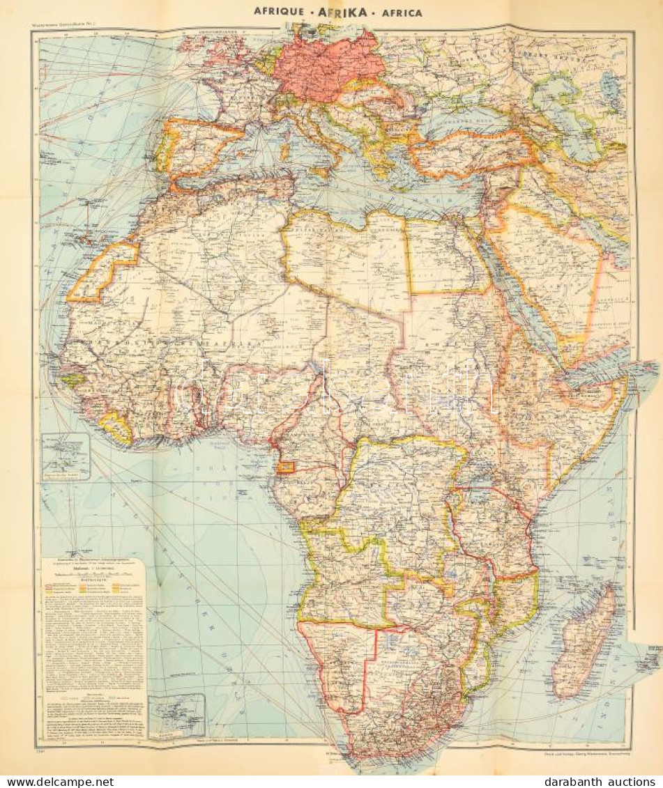 Cca 1940 Afrika, Westermanns Generalkarte Nr. 2 / Afrika Térképe, 1 : 12.000.000, Braunschweig, Georg Westermann, Kis La - Other & Unclassified