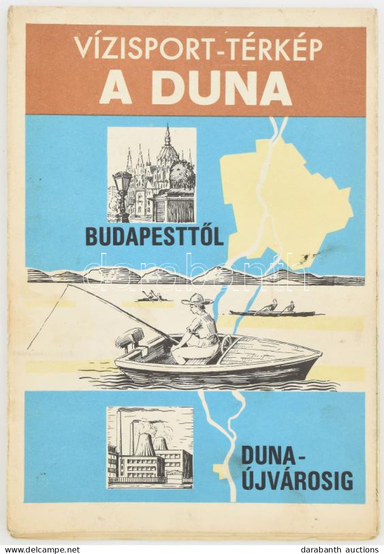 1975 Vízisport-térkép, A Duna Budapesttől Dunaújvárosig, Bp., Kartográfiai Vállalat, 112x40 Cm - Other & Unclassified