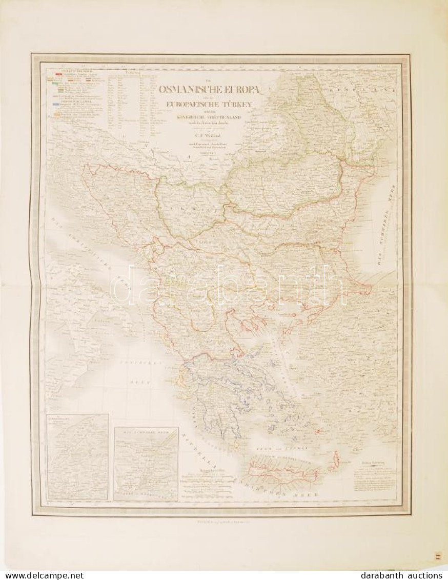 1857 Das Osmanische Europa Oder Die Europaeische Türkey Nebst Dem Königreiche Griechenland Und Den Jonischen Inseln, 1:3 - Sonstige & Ohne Zuordnung