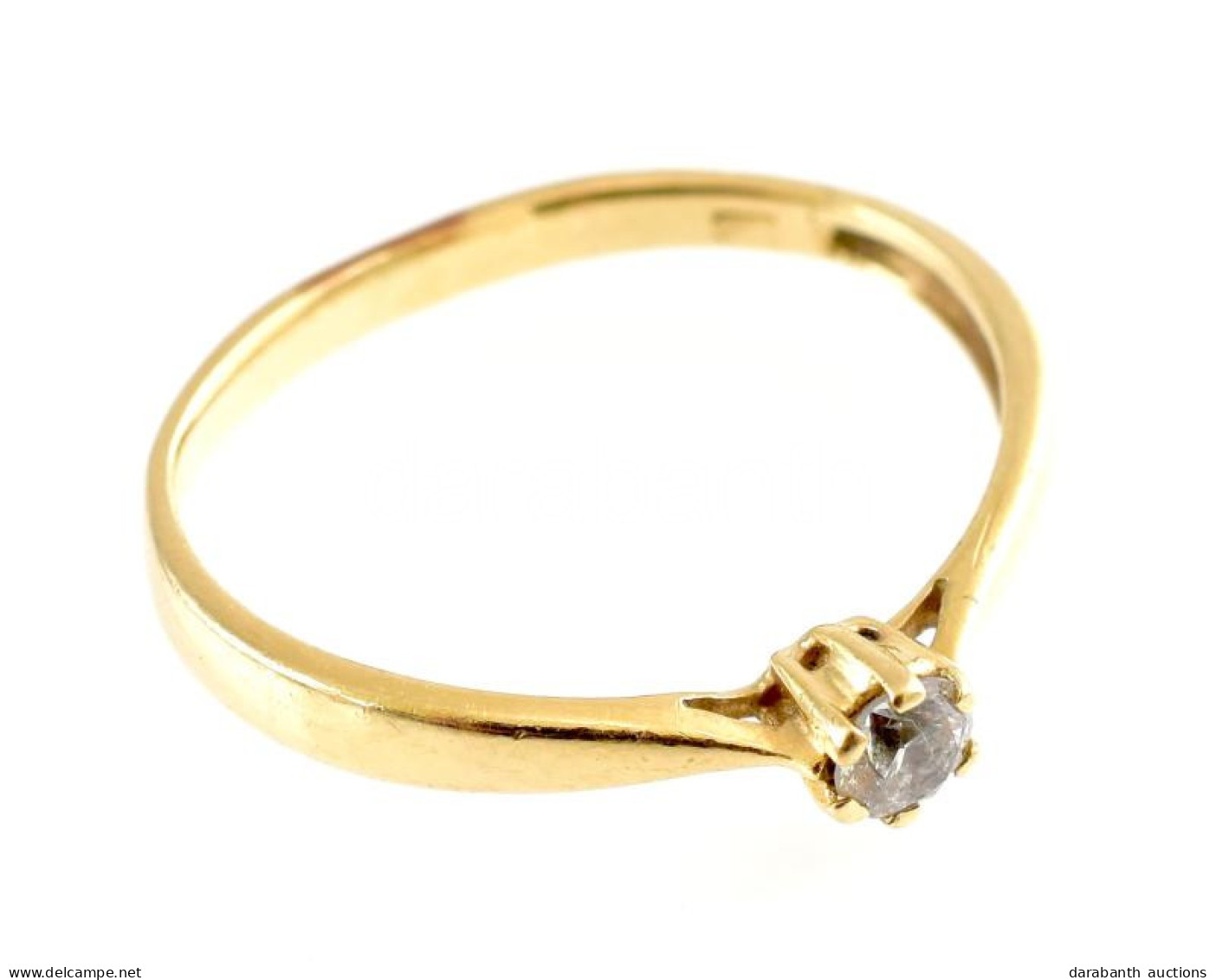 Eljegyzési Karikagyűrű Arany (Au) 14k Gyémánttal M: 51 1,3 G - Autres & Non Classés