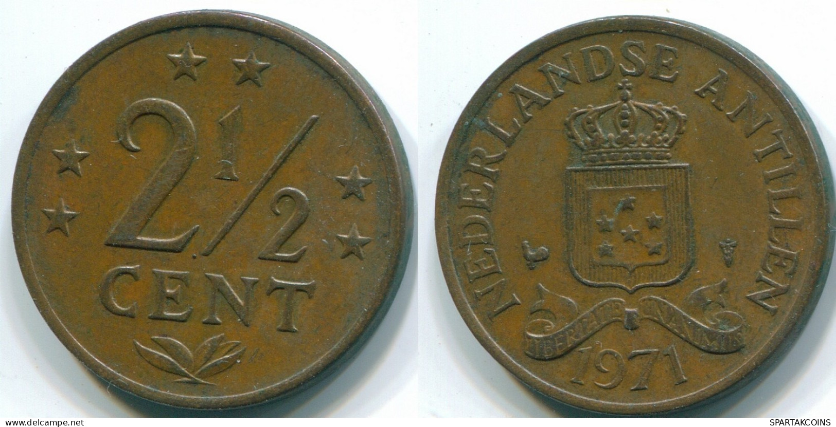 2 1/2 CENT 1971 ANTILLAS NEERLANDESAS Bronze Colonial Moneda #S10493.E.A - Niederländische Antillen