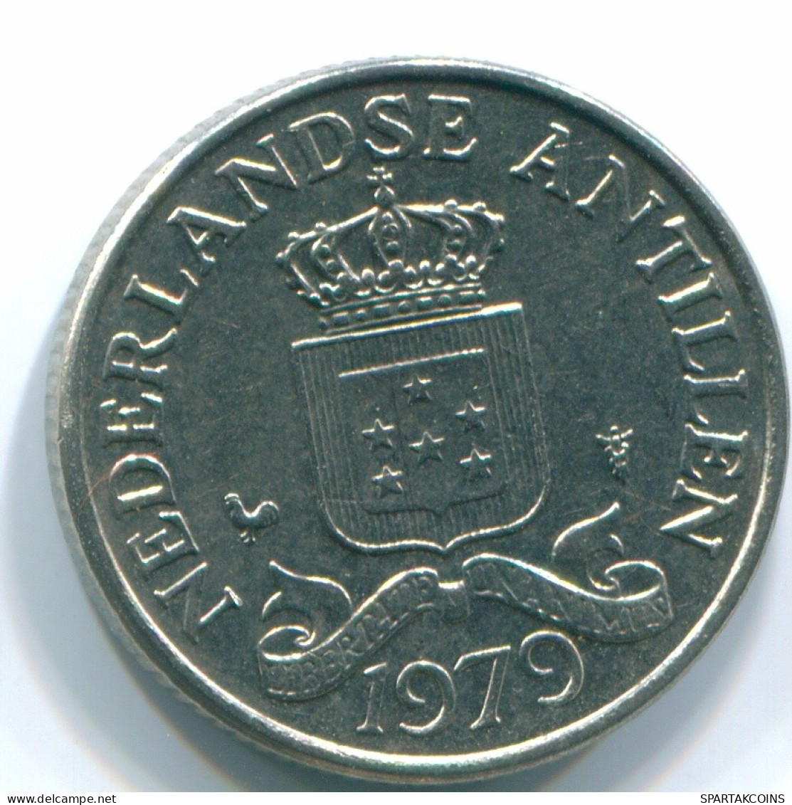 25 CENTS 1979 NETHERLANDS ANTILLES Nickel Colonial Coin #S11646.U.A - Niederländische Antillen