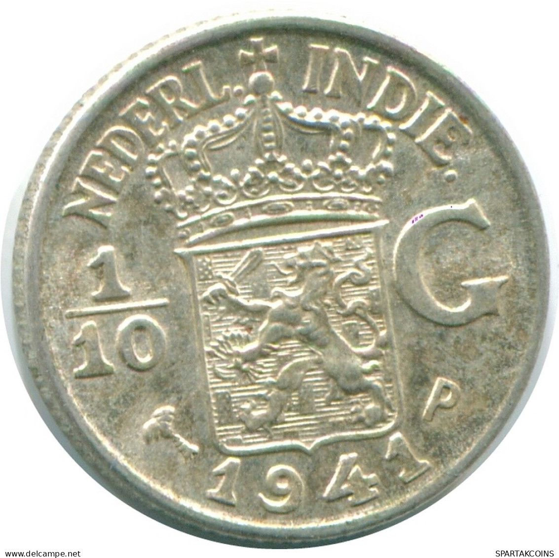 1/10 GULDEN 1941 P INDIAS ORIENTALES DE LOS PAÍSES BAJOS PLATA #NL13637.3.E.A - Indes Neerlandesas