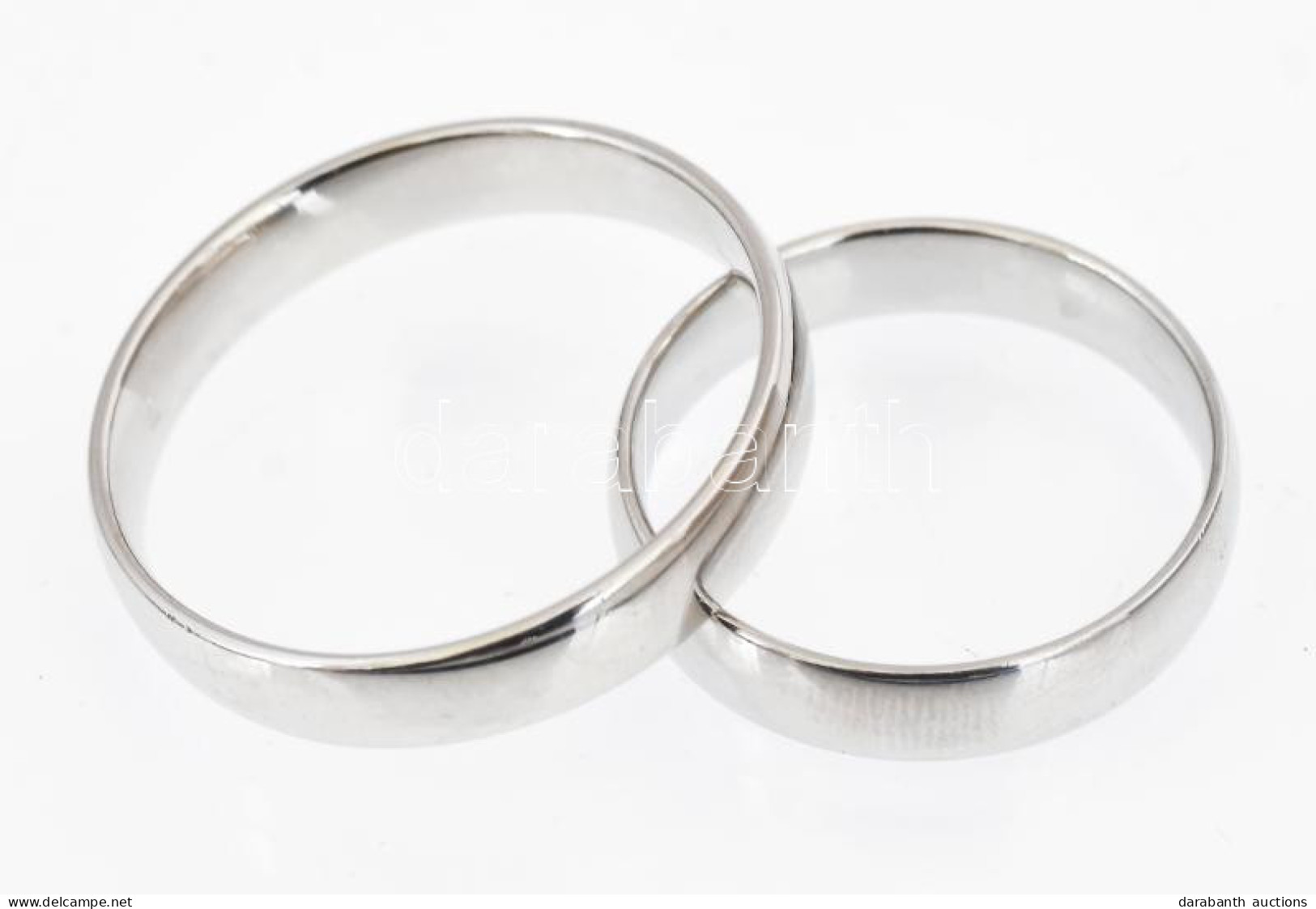 Ezüst(Ag) Karikagyűrű, 2 Db, Jelzett, Méret: 50 és 60, Nettó: 4,8 G - Other & Unclassified