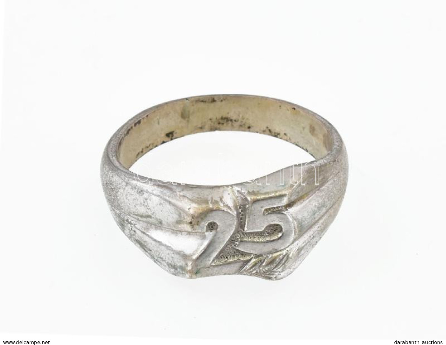 Ezüst(Ag) Jubileumi Gyűrű, Jelzett, Méret: 74, Nettó: 7,8 G - Sonstige & Ohne Zuordnung