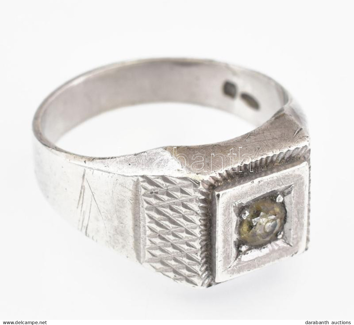 Ezüst(Ag) Férfi Gyűrű, Jelzett, Méret: 58, Bruttó: 4,5 G - Other & Unclassified