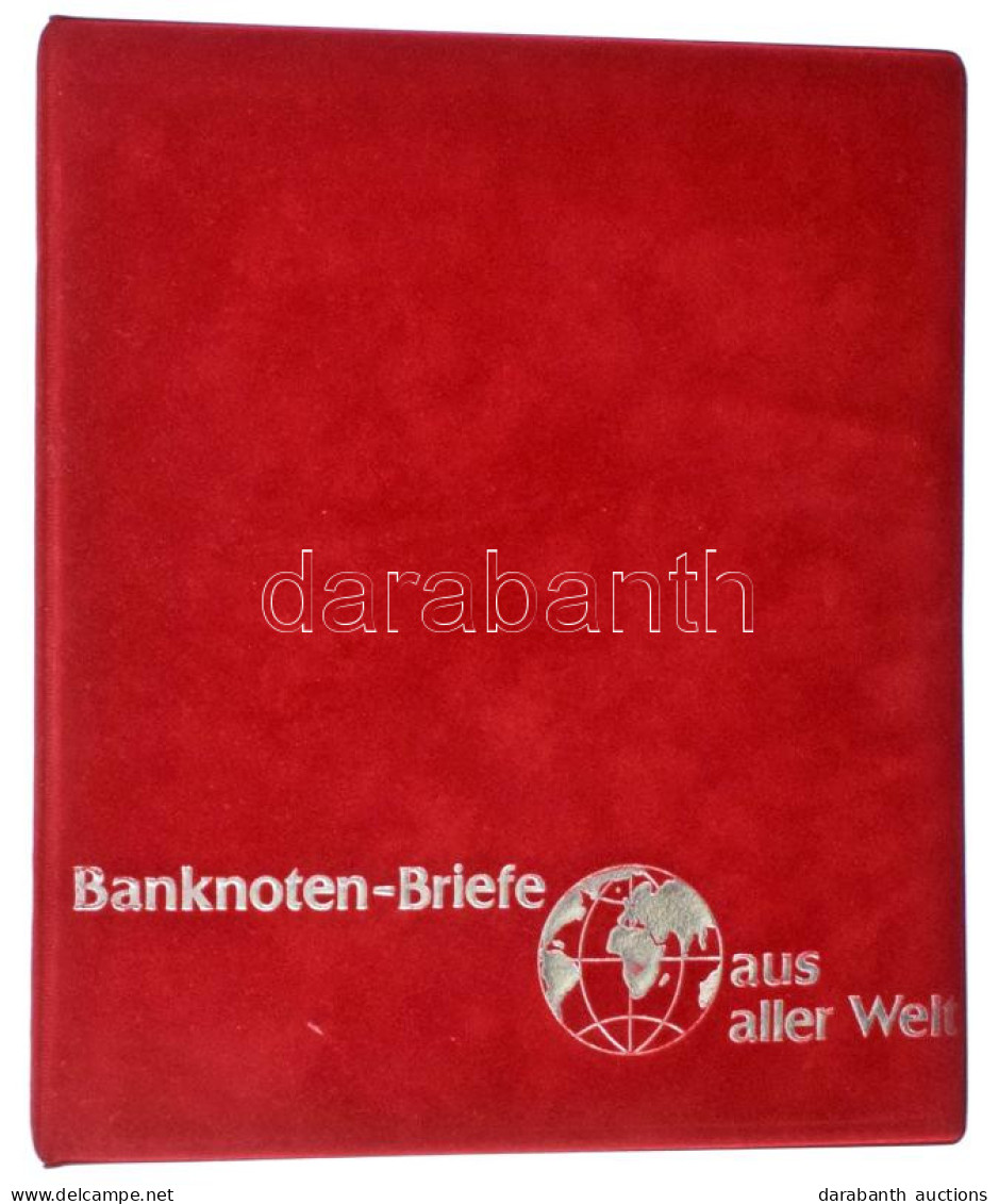 "Münz Briefe Aus Aller Welt" Piros, Plüssborítású, Négygyűrűs Album Tokban, 20db Osztás Nélküli Berakólappal. Jó állapot - Unclassified