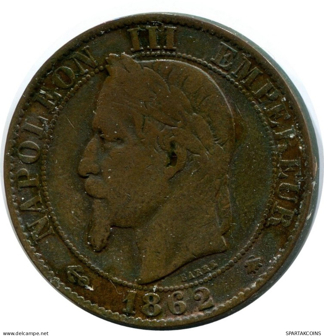 5 CENTIMES 1862 A FRANKREICH FRANCE Napoleon III Französisch Münze #AM949.D.A - 5 Centimes